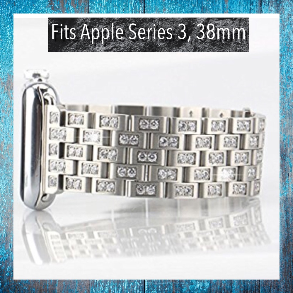 38mm Stainless/Crystal Band for Apple Watch 3 - Picture 3 of 5